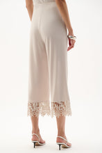 Load image into Gallery viewer, Silky Knit Culotte Pants With Guipure Lace Hem