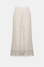 Load image into Gallery viewer, Silky Knit Culotte Pants With Guipure Lace Hem