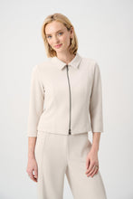 Load image into Gallery viewer, Textured Knit Jacquard Boxy Jacket With Shirt Collar
