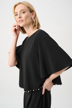 Load image into Gallery viewer, Silky Knit Flared Top With Pearl Detail