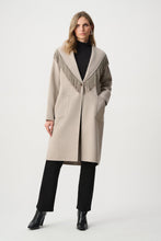 Load image into Gallery viewer, Wool Blend Shawl Collar Fringed Coat