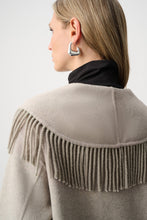 Load image into Gallery viewer, Wool Blend Shawl Collar Fringed Coat