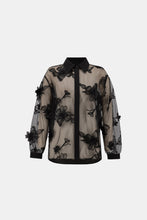 Load image into Gallery viewer, Sheer Textured Flower Appliqué Blouse