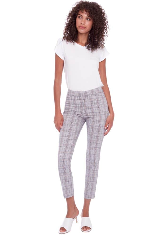 UP! Iceland Plaid Print Techno Ankle Pant