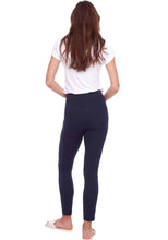 Load image into Gallery viewer, UP! Navy Solid Compression Ankle Pant
