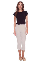 Load image into Gallery viewer, UP! Petal Slit Crop Pull On Slim Fit Pant in White Loom or Stone Loom
