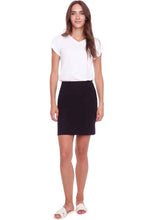 Load image into Gallery viewer, UP! Solid Techno Petal-Slit Pull On Skort with Slant Pockets in Black or Navy
