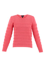 Load image into Gallery viewer, Marble Watermelon Textured Stripe Round Neck Sweater
