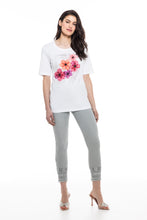 Load image into Gallery viewer, Orly White Short Sleeve Floral Print Tee
