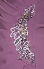 Load image into Gallery viewer, Alex Evenings Dark Mauve Cap Sleeve Tulip Overlay Skirt & Beaded Embellishment