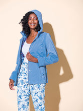 Load image into Gallery viewer, Alison Sheri Zip Front Collared Jacket with Hideaway Hood
