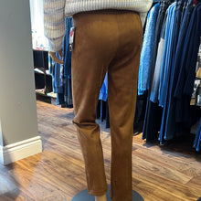Load image into Gallery viewer, DeVia Cognac Faux Suede Pull On Pant with Front Seam
