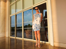 Load image into Gallery viewer, Blue Flowers Sleeveless Print Dress