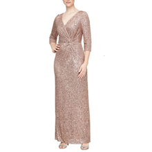 Load image into Gallery viewer, Elegant Sparkle 3/4 Sleeve Evening Gown