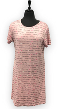 Load image into Gallery viewer, Charmour Pink Crew Neck Knee Length Love Letter Print Sleepshirt
