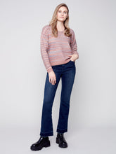 Load image into Gallery viewer, Charlie B Cinnamon Flex Space-Dye Yarn Sweater With V-Neck &amp; Drop Shoulders
