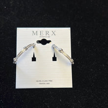 Load image into Gallery viewer, Merx Perla Silver Hoop Earrings with Mini Cubic Zirconia Inset
