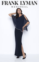 Load image into Gallery viewer, Frank Lyman Knit Gown with Sheer Overlay Trimmed with Rhinestones
