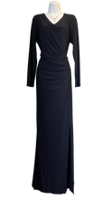 Load image into Gallery viewer, Joseph Ribkoff Midnight Blue Long Sleeve Cowl Neck Maxi Dress
