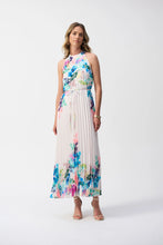 Load image into Gallery viewer, Joseph Ribkoff Pleated Satin Floral Print Maxi Dress