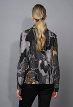 Load image into Gallery viewer, Picadilly Dijon Multi Draped Neck Long Sleeve Clipped Jacquard Top