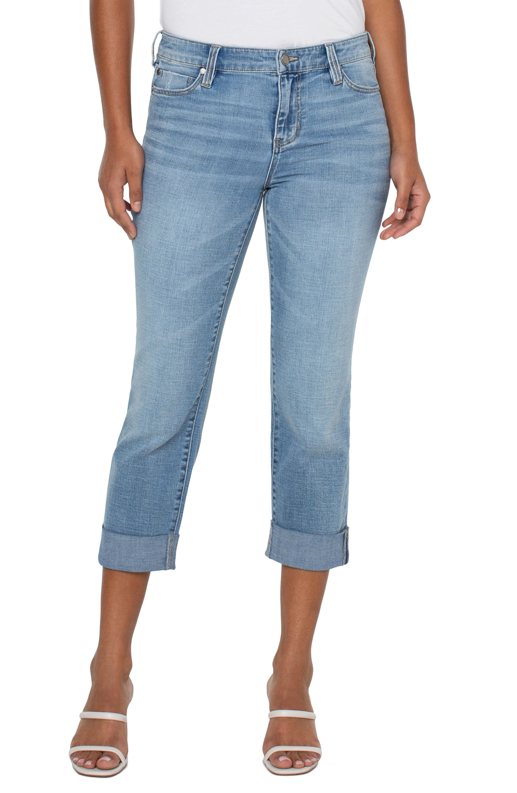 Liverpool Champlain Charlie Crop Skinny Jean with Wide Rolled Cuff