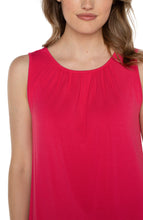 Load image into Gallery viewer, Liverpool Pink Punch A-Line Sleeveless Knit Top With Keyhole
