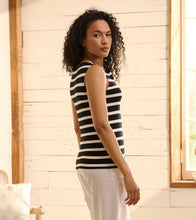Load image into Gallery viewer, Hatley Stripe Round Neck Everyday Tank in Caviar or Blue Quartz
