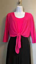 Load image into Gallery viewer, Soft Works Knit 3/4 Sleeve Tie Shrug available in Fuchsia, White or Black
