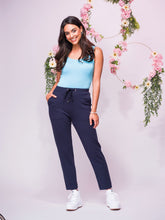 Load image into Gallery viewer, Elena Wang Navy Joggers with Pockets
