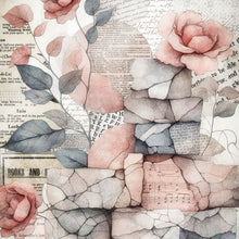 Load image into Gallery viewer, Dolcezza Simply Art Grey & Peach "Quite Rose" Print Cotton Blend Blazer