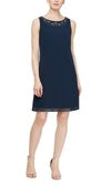 Load image into Gallery viewer, SLNY Sleeveless Beaded Scoop Neck Dress with Chiffon Jacket