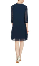 Load image into Gallery viewer, SLNY Sleeveless Beaded Scoop Neck Dress with Chiffon Jacket