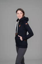 Load image into Gallery viewer, Wanakome Hera Front Zip Hoodie in Dark Heather Grey or Black