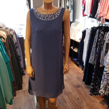 Load image into Gallery viewer, SLNY Sleeveless Beaded Scoop Neck Dress with Chiffon Jacket