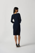 Load image into Gallery viewer, Joseph Ribkoff 3/4 Sleeve V-Neck Wrap Dress in Black or Midnight Blue
