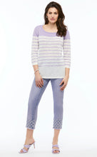 Load image into Gallery viewer, Orly 3/4 Sleeve Round Neck Stripe Sweater in Lavender or Peony
