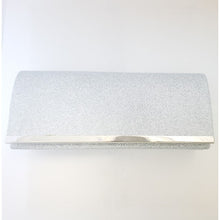 Load image into Gallery viewer, Evershine Sparkle Clutch with Metal Bar Detail in Silver, Black or Champagne
