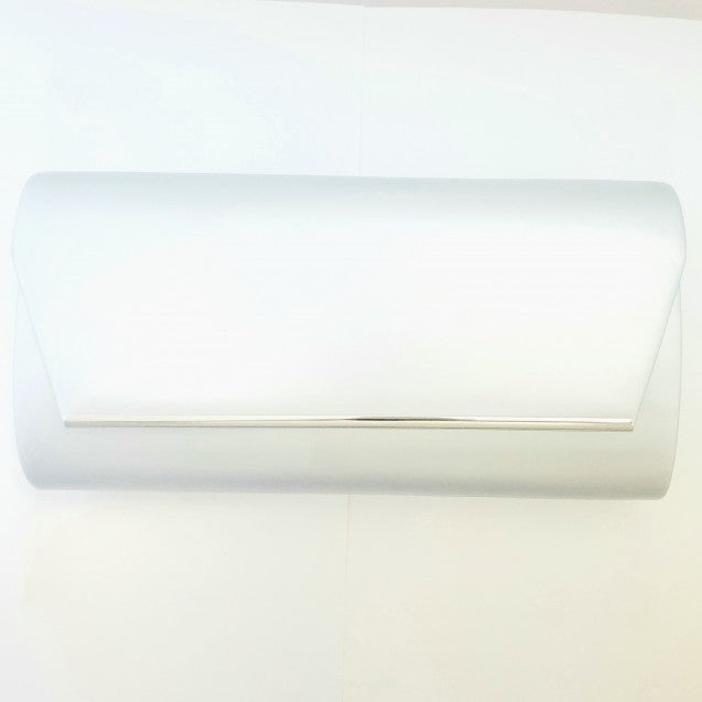 Evershine Clutch with Silver Bar Detail in Silver or Black
