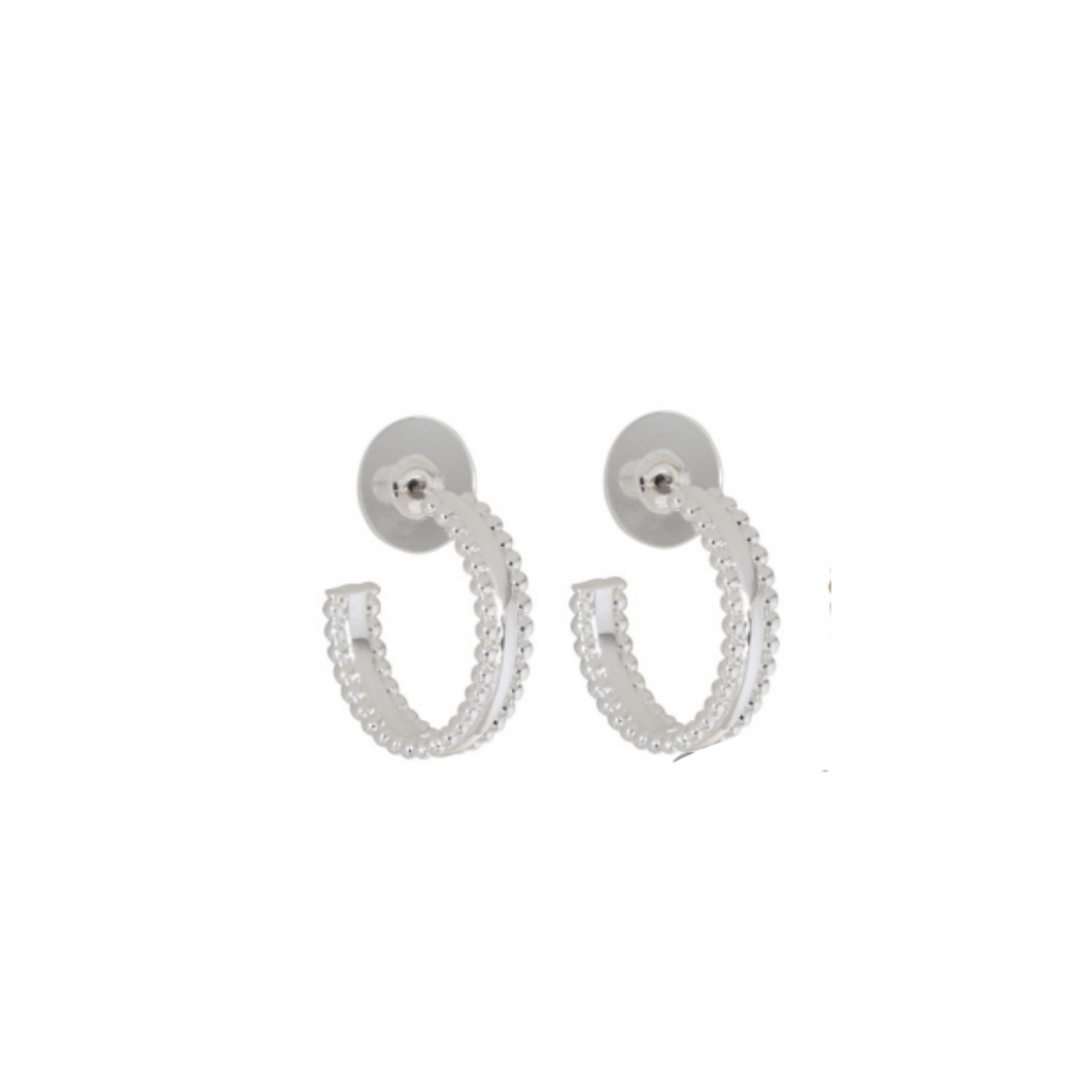 Merx Fashion Silver C-Hoop Earrings