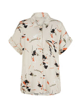 Load image into Gallery viewer, Tom Tailor Short Sleeve Cream Print Easy Fit Blouse with Collar
