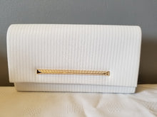Load image into Gallery viewer, White with Gold Clutch
