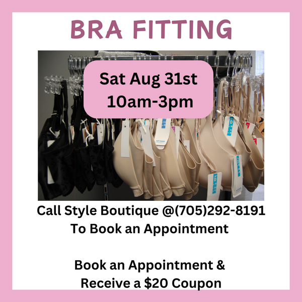 Bra Fitting Saturday, August 31st