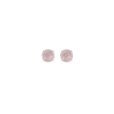 Merx Silver & Pink Gemstone Stud Earrings