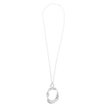 Load image into Gallery viewer, Merx Fashion Silver Chain Necklace with Twisted Circle Pendant
