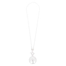 Load image into Gallery viewer, Merx Fashion Silver Chain Necklace with Tree of Life Circle Pendant
