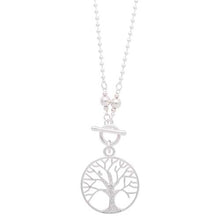 Load image into Gallery viewer, Merx Fashion Silver Chain Necklace with Tree of Life Circle Pendant

