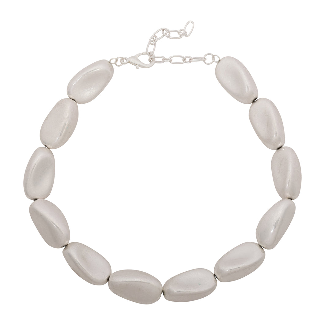 Merx Fashion Chunky Silver Necklace