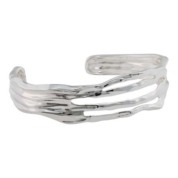 Merx Fashion Shiny Gold & Shiny Silver Open Bangle Bracelets