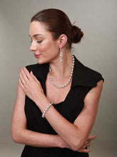 Load image into Gallery viewer, Matte Gold or Silver Chain Necklace with Pearls
